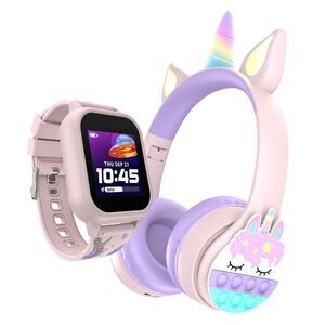 Open Box - PlayZoom -  Kids' Smart Watch and Bluetooth Headphone Pink